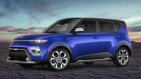 2021 Kia Soul blue body with black roof